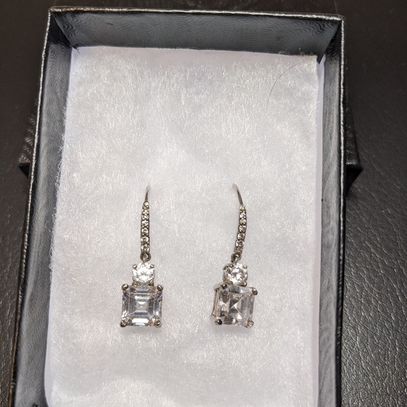 925 sterling silver cubic zirconia dangle earrings - Picture 1 of 4